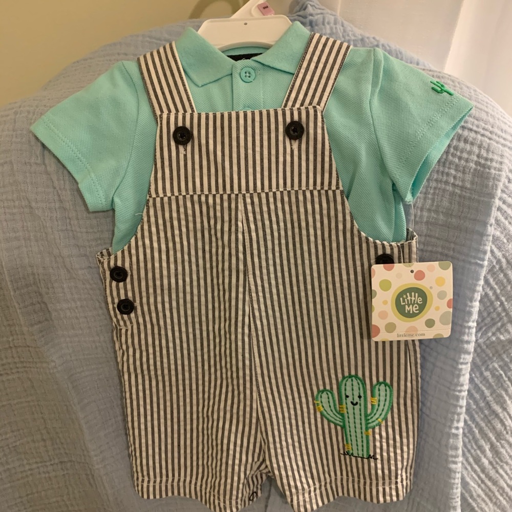 Shirt and overall short set